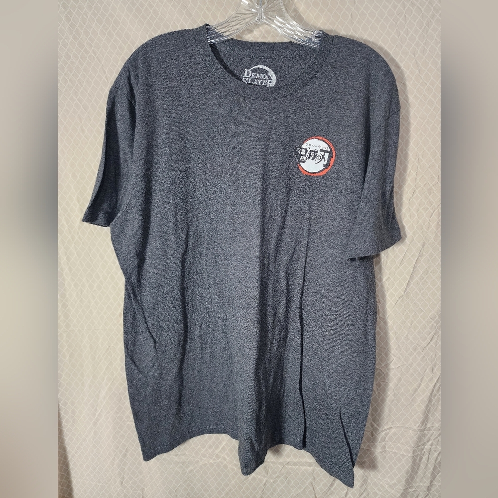 Demon Slayer Charcoal Gray Distressed Tshirt Men's Large